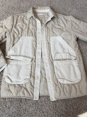 Zara Light Beige Quilted Jacket